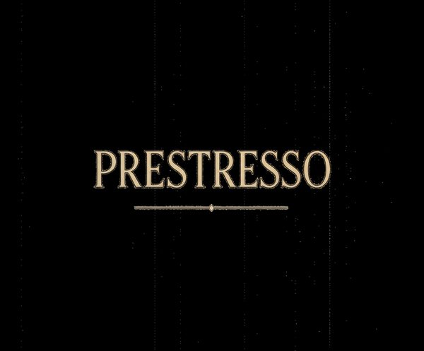 I want it to write Prestresso but to look premium and official and the text color to be white